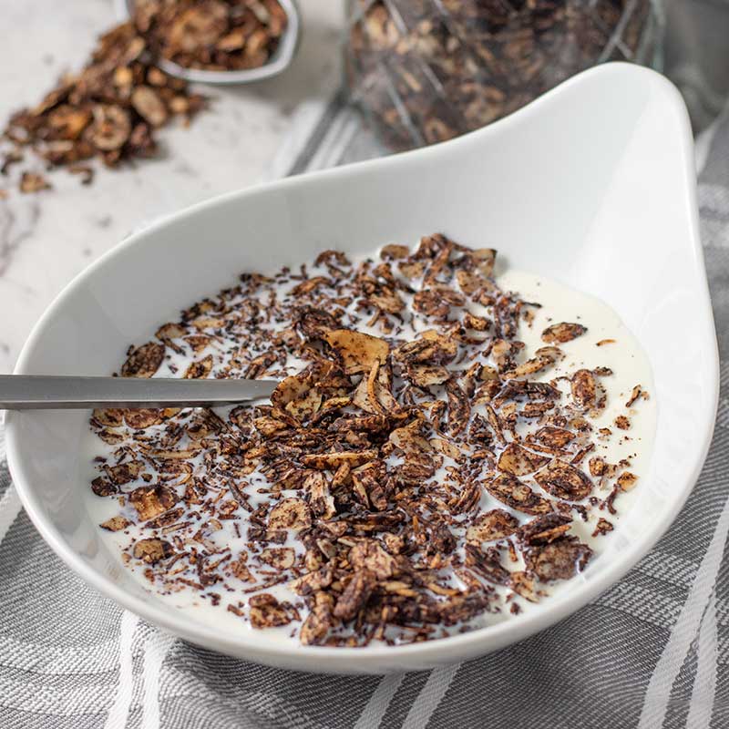 Keto Chocolate Almond Granola - easy breakfast cereal recipe