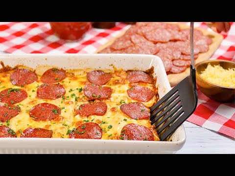 Keto Recipe - Pizza Bake Casserole - Chicken, Cheese &amp; Pepperoni